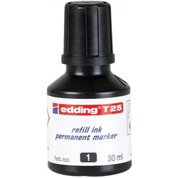 FRASCO TINTA PARA RELLENAR 30ML NEGRO EDDING T25-001