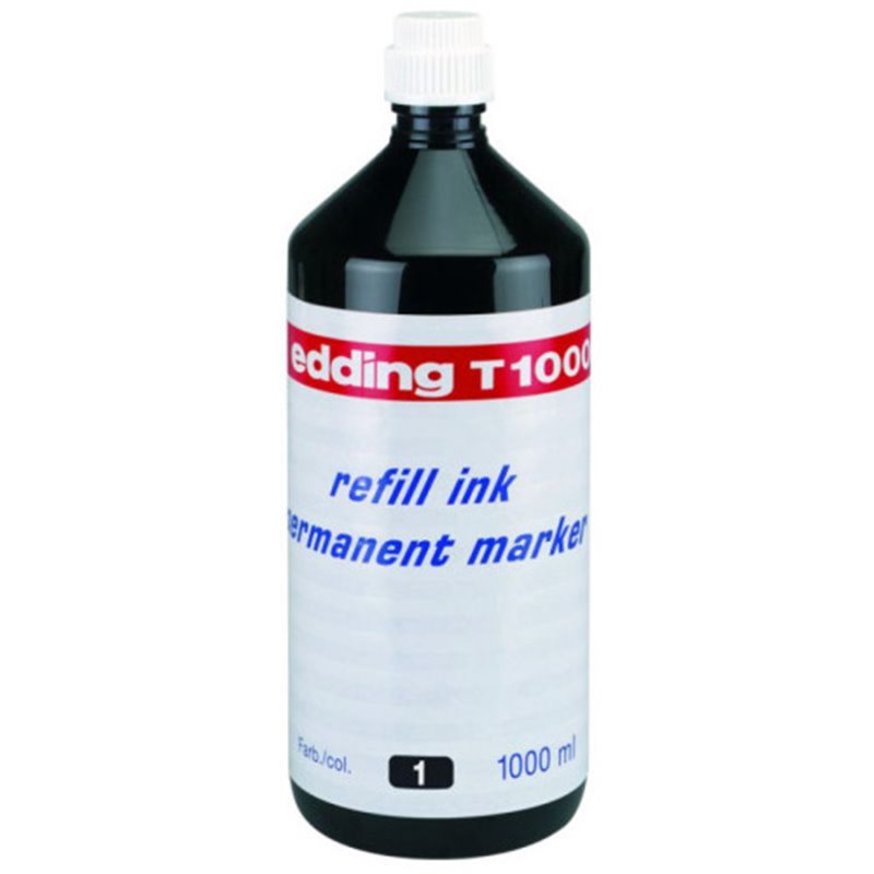 FRASCO TINTA T 1000 PARA RELLENAR 1000ML NEGRO EDDING T1000-01