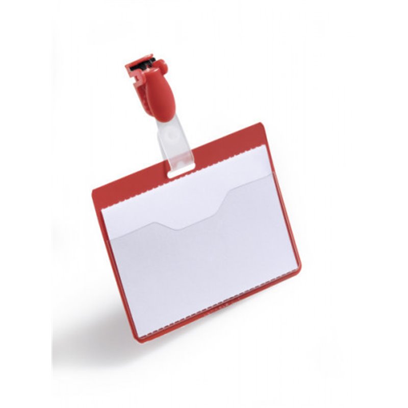 CAJA DE 25 IDENTIFICADORES CON PINZA ROJO 60X90 DURABLE 8106-03