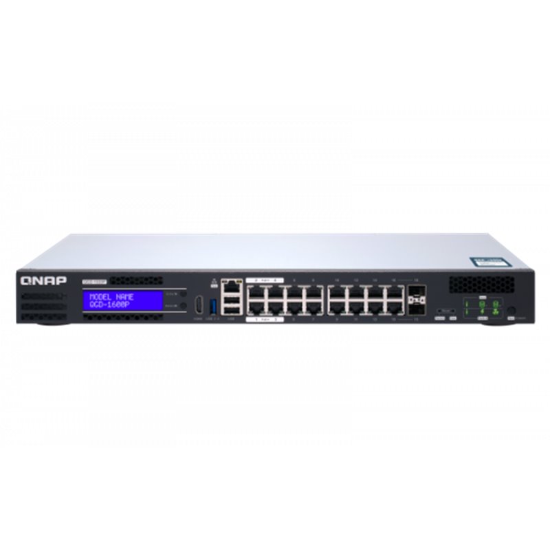 QNAP QGD-1600P Gestionado Gigabit Ethernet (10/100/1000) Energía sobre Ethernet (PoE) Negro, Gris