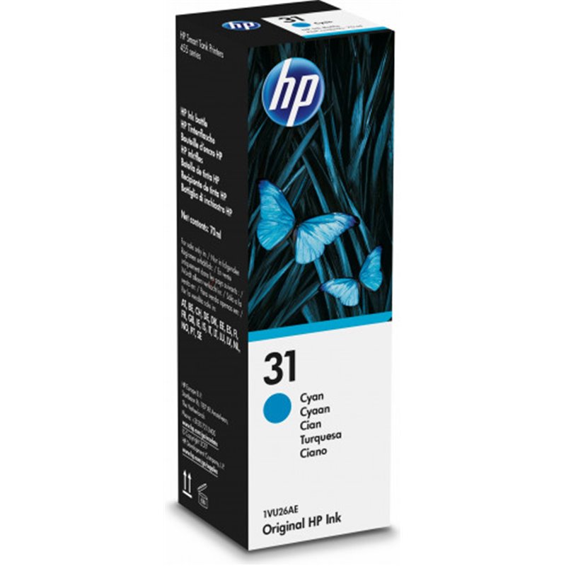 HP 31 BOTELLA DE TINTA CIAN HP31 (1VU26AE)