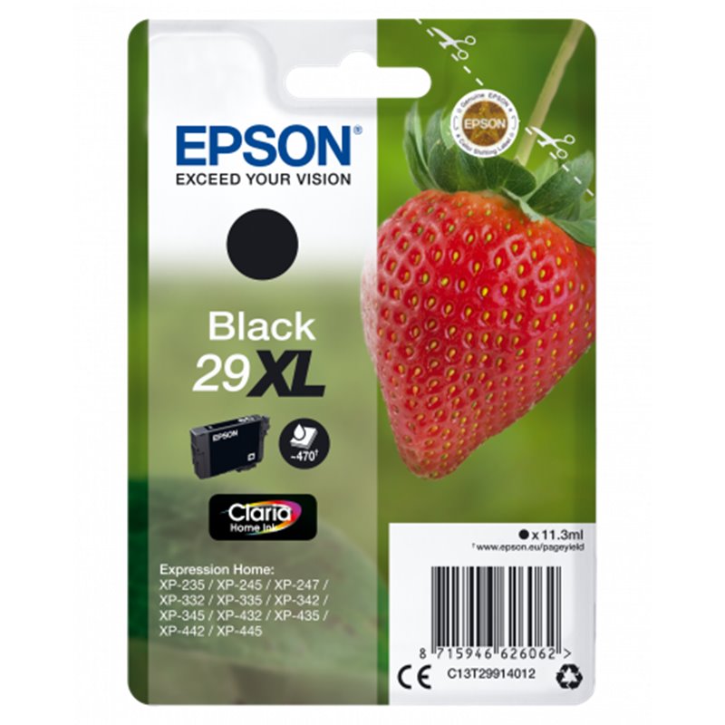 Epson Strawberry Singlepack Black 29XL Claria Home Ink