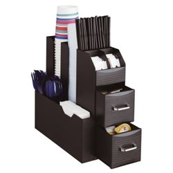 ORGANIZADOR LA HORA DEL CAFÉ 2 CAJONES PARA CÁPSULAS Y VARIOS COMPARTIMENTOS 315X140X290 MM NEGRO ARCHIVO 2000 CD901 NE