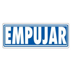 SEÑAL "EMPUJAR" 175X65 PVC GRIS ARCHIVO 2000 6177-04 GS