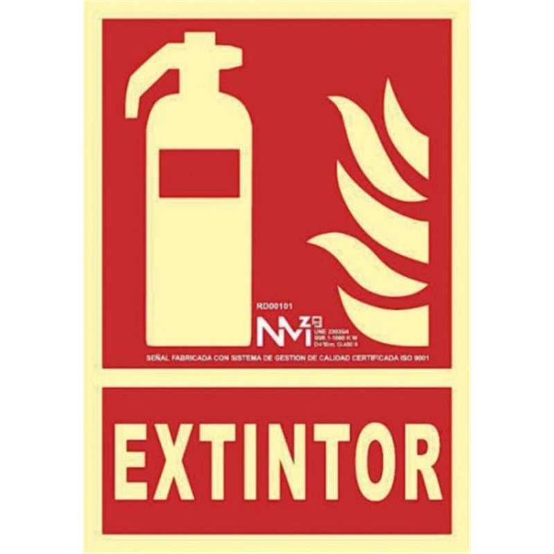 SEÑAL "EXTINTOR" 210X300 PVC ROJO ARCHIVO 2000 6171-01H RJ