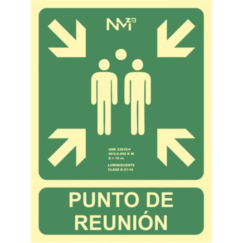 SEÑAL "PUNTO DE REUNIÓN" 224X300 PVC VERDE ARCHIVO 2000 6170-07H VE