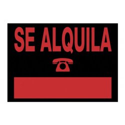 CARTEL "SE ALQUILA" 500X350 MM PVC NEGRO ARCHIVO 2000 6166 NE