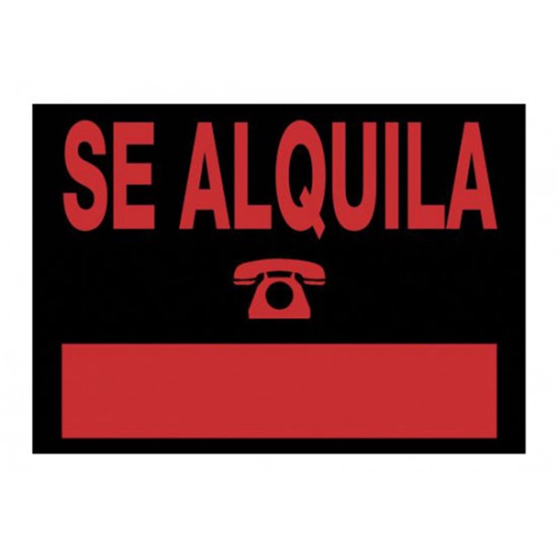 CARTEL "SE ALQUILA" 500X350 MM PVC NEGRO ARCHIVO 2000 6166 NE