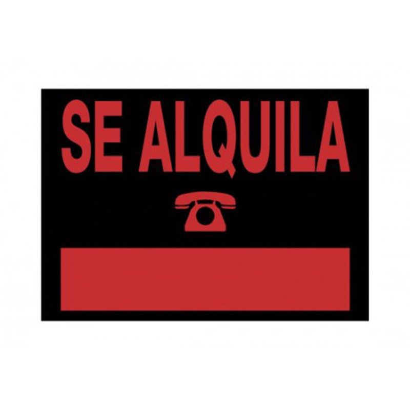 CARTEL "SE ALQUILA" 350X250 MM PVC NEGRO ARCHIVO 2000 6168 NE