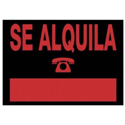 CARTEL "SE ALQUILA" 500X230 MM PVC NEGRO ARCHIVO 2000 6163 NE