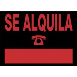 CARTEL "SE ALQUILA" 700X500 MM PVC NEGRO ARCHIVO 2000 6161 NE