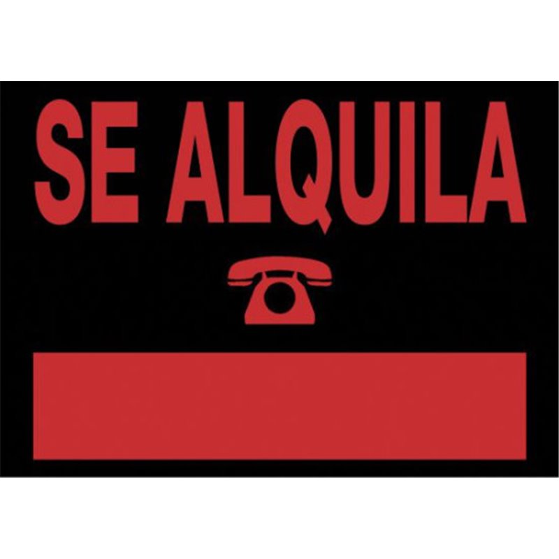 CARTEL "SE ALQUILA" 700X500 MM PVC NEGRO ARCHIVO 2000 6161 NE