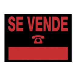 CARTEL "SE VENDE" 500X350 MM PVC NEGRO ARCHIVO 2000 6165 NE