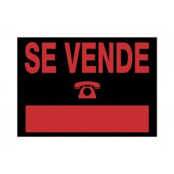 CARTEL "SE VENDE" 350X250 MM PVC NEGRO ARCHIVO 2000 6167 NE