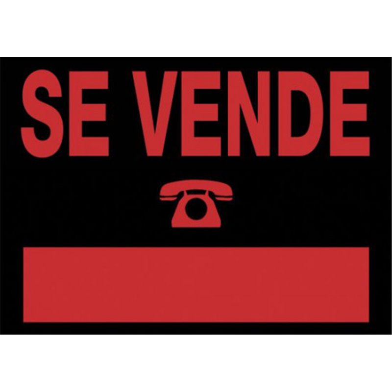 CARTEL "SE VENDE" 700X500 MM PVC NEGRO ARCHIVO 2000 6160 NE