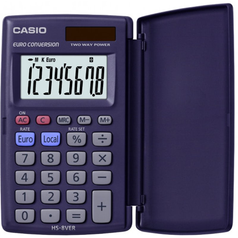 CALCULADORA DE BOLSILLO DE 8 DÍGITOS CASIO HS-8VERA