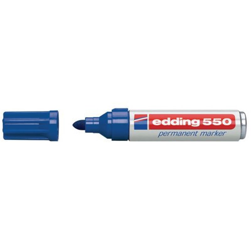 MARCADOR PERMANENTE PUNTA REDONDA 3-4MM 550 AZUL EDDING 550-03