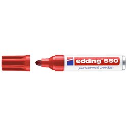 MARCADOR PERMANENTE PUNTA REDONDA 3-4MM 550 ROJO EDDING 550-02