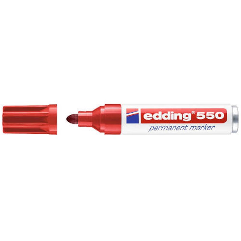 MARCADOR PERMANENTE PUNTA REDONDA 3-4MM 550 ROJO EDDING 550-02