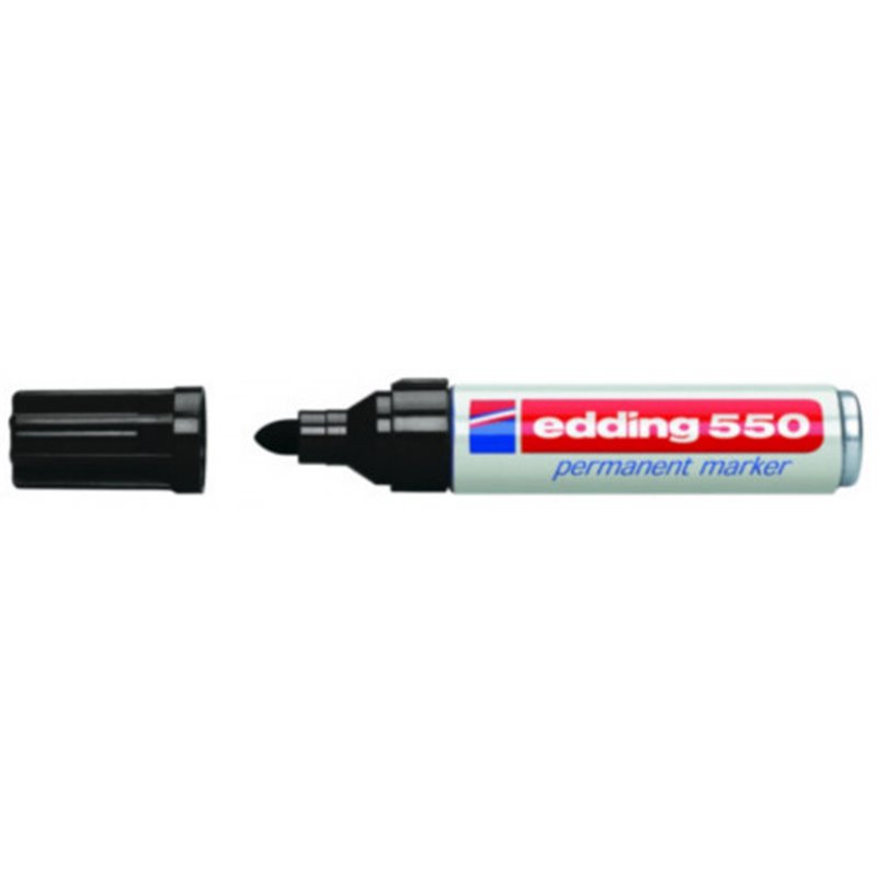 MARCADOR PERMANENTE PUNTA REDONDA 3-4MM 550 NEGRO EDDING 550-01