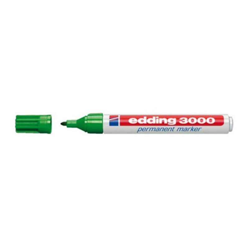 MARCADOR PERMANENTE PUNTA REDONDA 1.5-3MM 3000 VERDE EDDING 3000-04