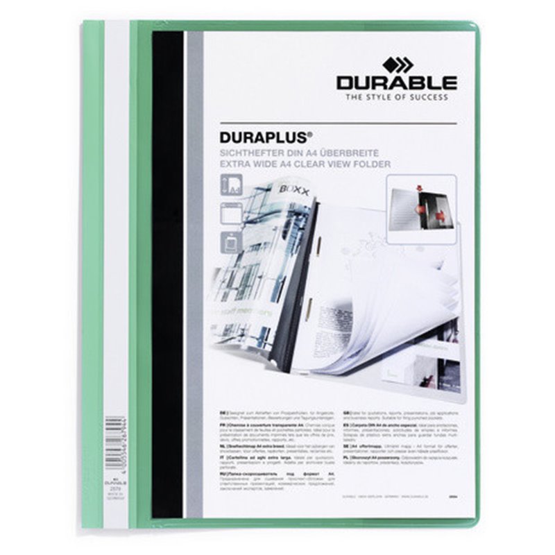 DOSSIER FASTENER DURAPLUS A4 PVC VERDE DURABLE 2579-05