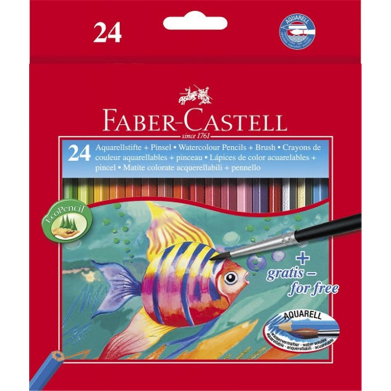 ESTUCHE 24 LÁPICES ESCOLARES ACUARELABLES HT-120224 FABER CASTELL 114425