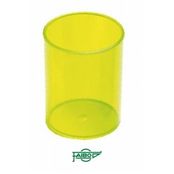 CUBILETE DE PLASTICO 78 MM. DIAMETRO X 100 MM. ALTO TRANSPARENTE AMARILLO FAIBO 205-20