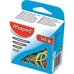 EXPOSITOR 12 CAJAS DE GOMAS ELASTICAS COLORES SURTIDOS GROSOR 1,5MM. MAPED 351100