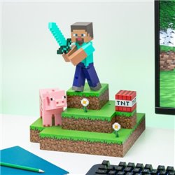 LÁMPARA DIORAMA MINECRAFT STEVE PALADONE REDSTRING PP9463MCF