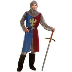 DISFRAZ CABALLERO MEDIEVAL ML (CASACA CON CINTURÓN Y CAPA CON CAPUCHA)