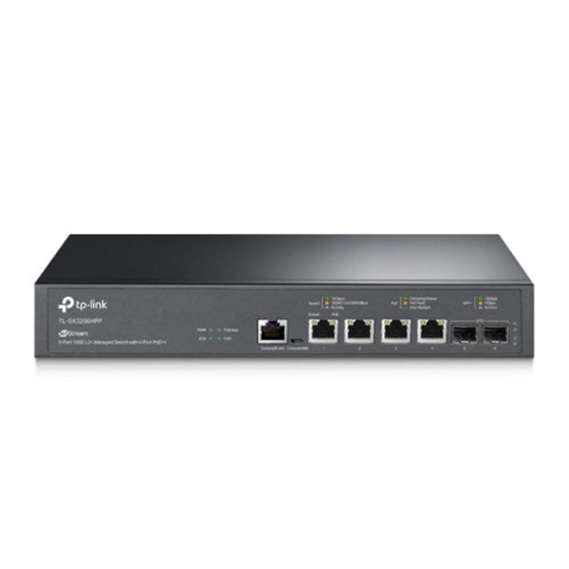 TP-LINK CONMUTADOR ADMINISTRADO L2+ JETSTREAM™ DE 4 PUERTOS 10GBASE-T Y 2 PUERTOS 10GE SFP+ CON POE++ DE 4 PUERTOS