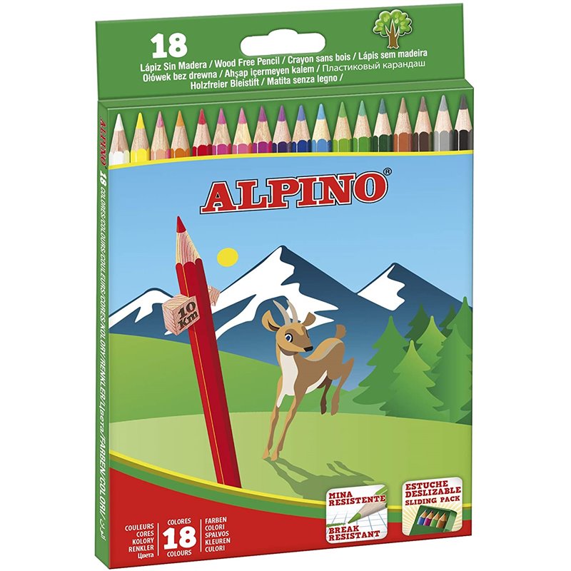 CAJA DE 18 LAPICES DE COLORES ALPINO