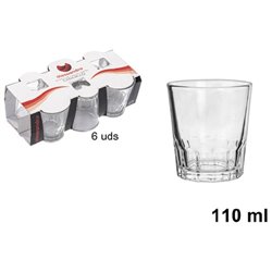 6 VASOS DE CAFE  DE CRISTAL CARAJILLO 110ML�