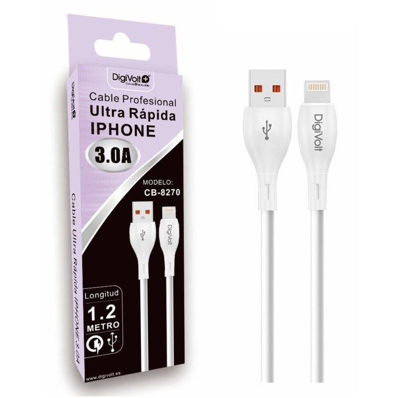 CABLE PROFESIONAL ULTRA RAPIDO IPHONE 1.5M 3.0A CB-8270