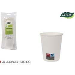 SET-25 VASO BLANCO CARTON 200CC ALGON