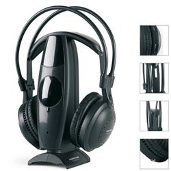 Auriculares Inal�mbricos Fonestar FA-8060 + Estaci�n base FA-8055T / Radiofrecuencia/ Jack 3.5/ Negros