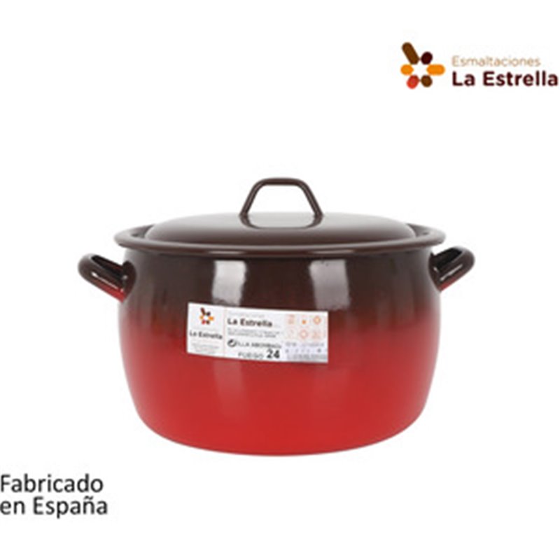 OLLA ABOMBADA C/TAPA 24CM - 7L FUEGO