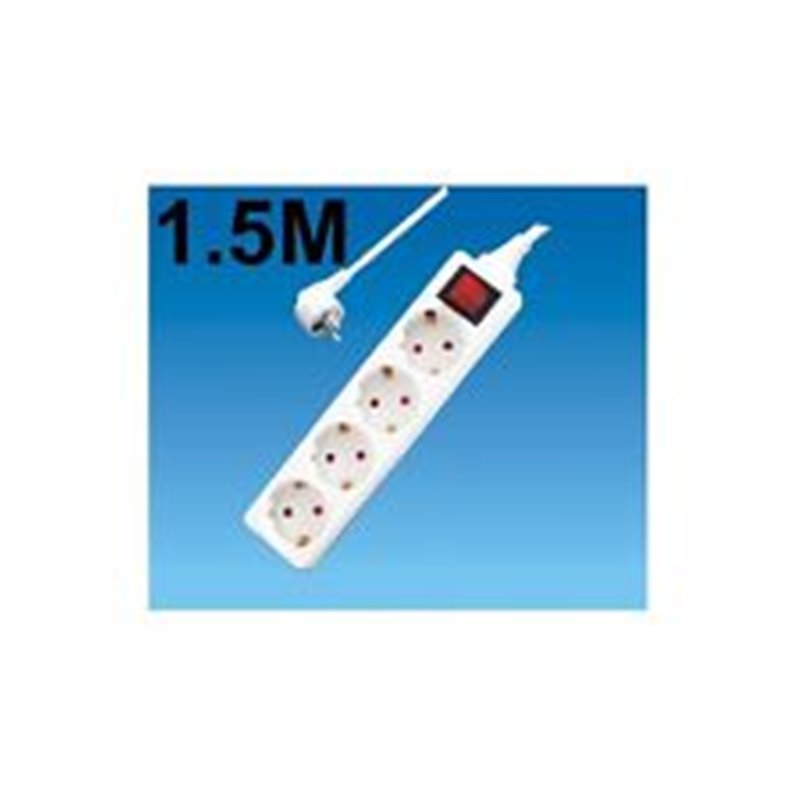 REGLETA DE 4 ENCHUFES CON INTERRUPTOR 1.5M