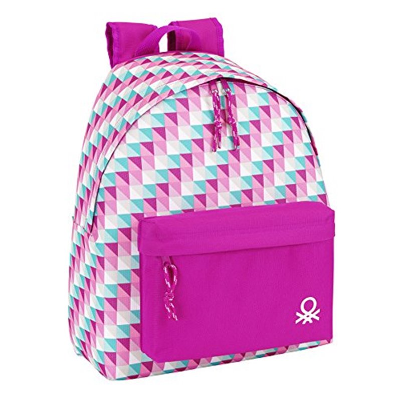 MOCHILA BENETTON ESTAMPADA FUCSIA