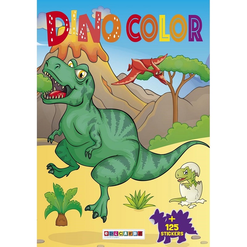 LIBRO PARA COLOREAR SURT. DINO COLOR + STICKERS