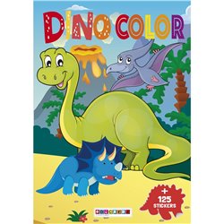 LIBRO PARA COLOREAR SURT. DINO COLOR + STICKERS