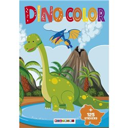 LIBRO PARA COLOREAR SURT. DINO COLOR + STICKERS