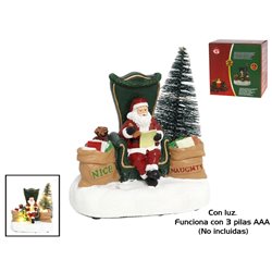 SANTA CLAUS EN SILLON 20LED 16X14X9CM