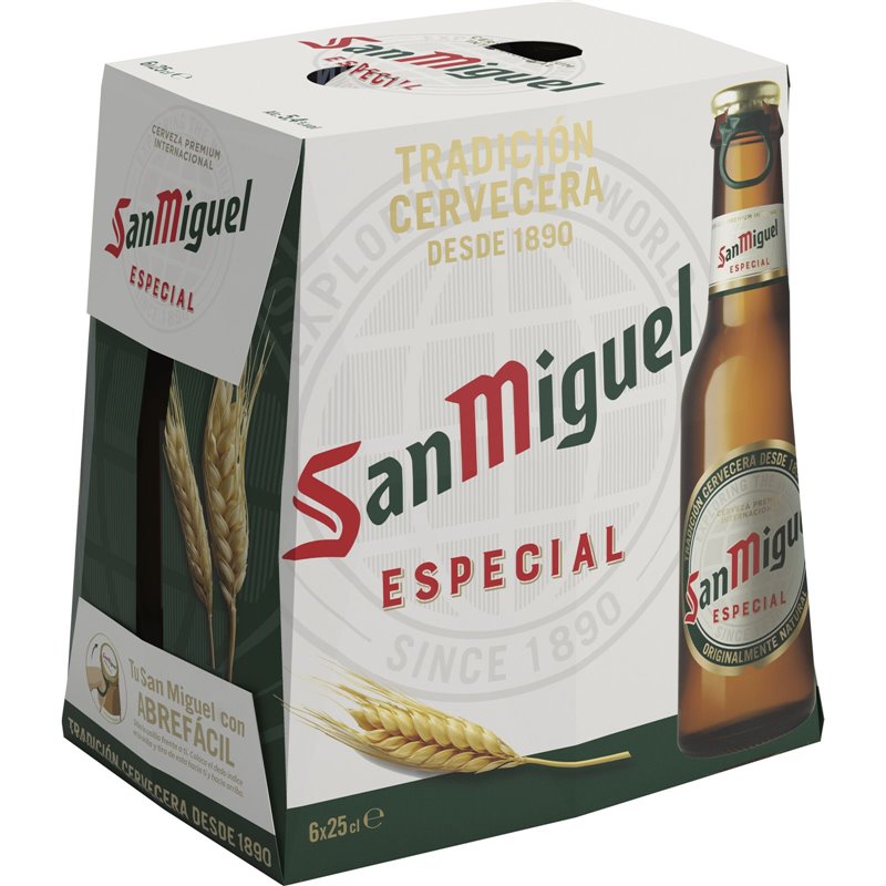 CERVEZA SAN MIGUEL x 6 de25cl