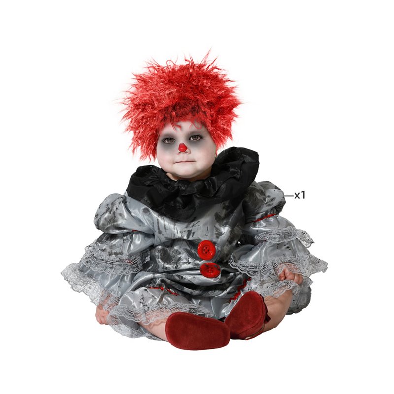 DISFRAZ PAYASO GRIS BEB�