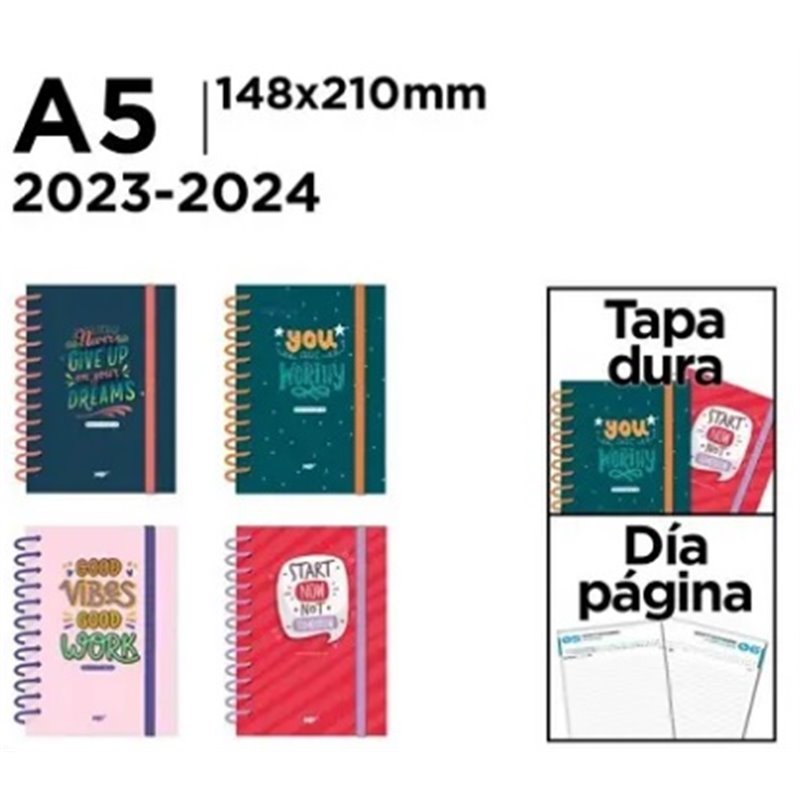 AGENDA ESCOLAR DIA PAGIN. A5 TAPA DURA 23/24