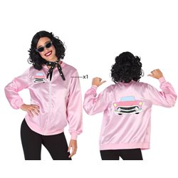 DISFRAZ A�OS 60 MUJER ADULTO CHAQUETA ROSA