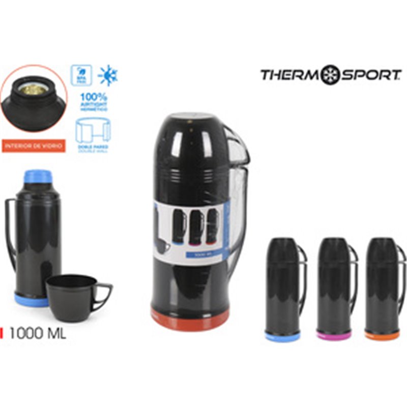 TERMO PLAST. C/TAZA 1L. O/P/B THERMOSPORT