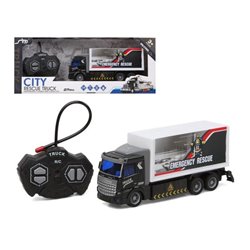 CAMION RADIO CONTROL EMERGENCY RESCUE NEGRO